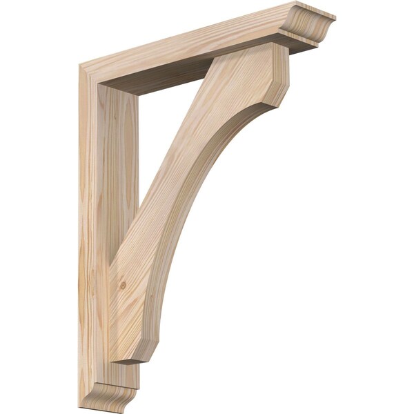 Ekena Millwork Legacy Traditional Smooth Bracket w/ Offset Brace, Douglas Fir, 3 1/2"W x 16"D x 20"H BKT0402X16X20LEC01SDF - main